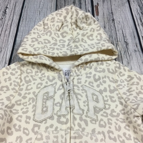 Gap Girls 0 3 6 12 Month Leopard Logo Romper - Picture 2 of 7